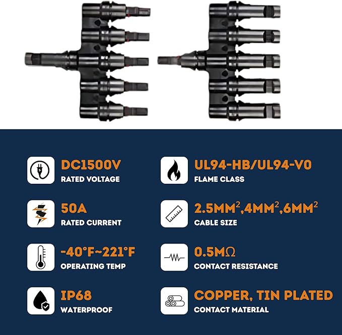 XYRIS Solar Panel Connector 1to2, 1to3, 1to4, 1to5, 1to6 (1T5)