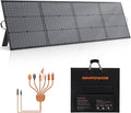 Portable Solar Panel 220W 40V Monocrystalline Foldable Solar Panels Charger Power Backup, IP67 Waterproof Durable for Power Station RV Camping Off Grid Fishing