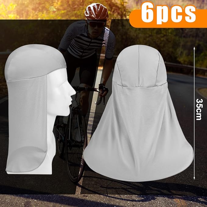 Sintege 6 Pieces Hard Hat Sun Shade Cooling Skull Cap Sun Neck Protector Quick Dry Neck Shade for Women Men