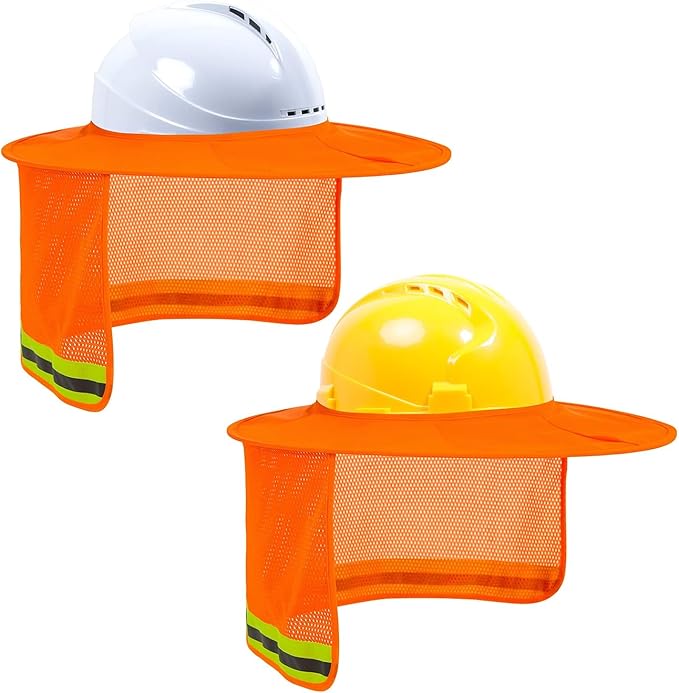TCCFCCT Hard Hat Sun Shade, Full Brim Neck Shield, 2Packs, Hard Hat Not Included