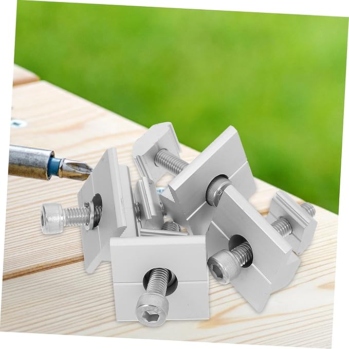 4pcs Solar Panel Mounting Brackets Mid Clips for Roof Installation Lightweight Aluminum Support for Rv and Boat Solar Panels High Load Capacity