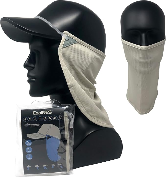CoolNES - UV Sun Protection Neck Drape Adjustable Multifunctional 2 in 1 Face Covering for Outdoor Fishing - Unisex