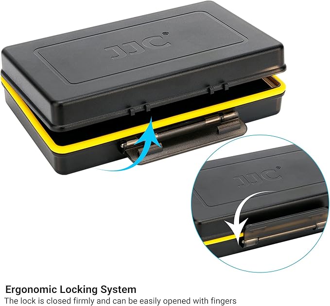 JJC 16 Slot AAA Battery Case, Shockproof & Water-Resistant Storage Box Holder Organizer