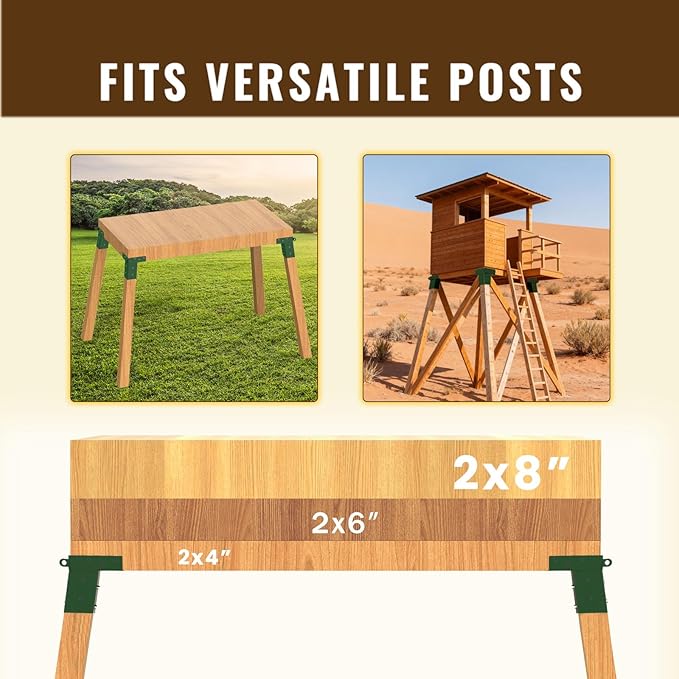 4 Pcs Deer Stand Brackets 4x4 Deer Blind Brackets Compound Angle Platform Bracket for Deer Hunting, Shooting Shack, Observation Decks, Tree Houses, Swing Sets, Outdoor Platforms.