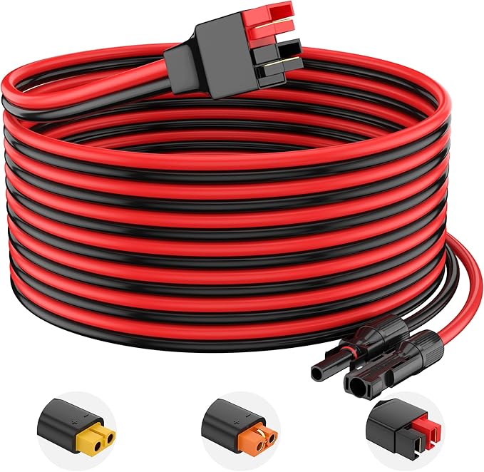 Solar to Anderson Extension Cable 10AWG Solar Connector for RV Foldable Solar Panel, Portable Power Station, Solar Generator(75FT)