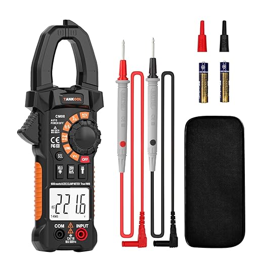 Digital Clamp Meter Multimeter 6000 Counts TRMS, Auto-ranging Amp Meter Built-in HD Screen, Measures AC/DC Current Voltage NCV,Continuity Capacitance Diode Resistance Multi Tester
