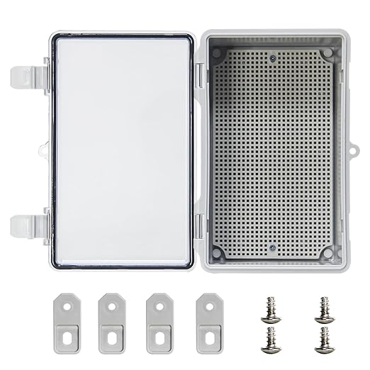 Waterproof Electrical Junction Box, Outdoor Electrical Box Waterproof ABS Plastic Project Enclosure Suitable for Marine Vessels, Garages, and Solar Panel Installations Clear 10.2"x6.2"x5.1"