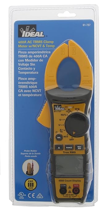 Ideal Electrical INC. 61-737 Digital AC Clamp Meter 400 Amp 600-Volt