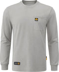 WORKWEYA Men's FR Shirts 6.5oz Lightweight Long Sleeve Flame Resistant T-Shirt NFPA 2112/CAT2