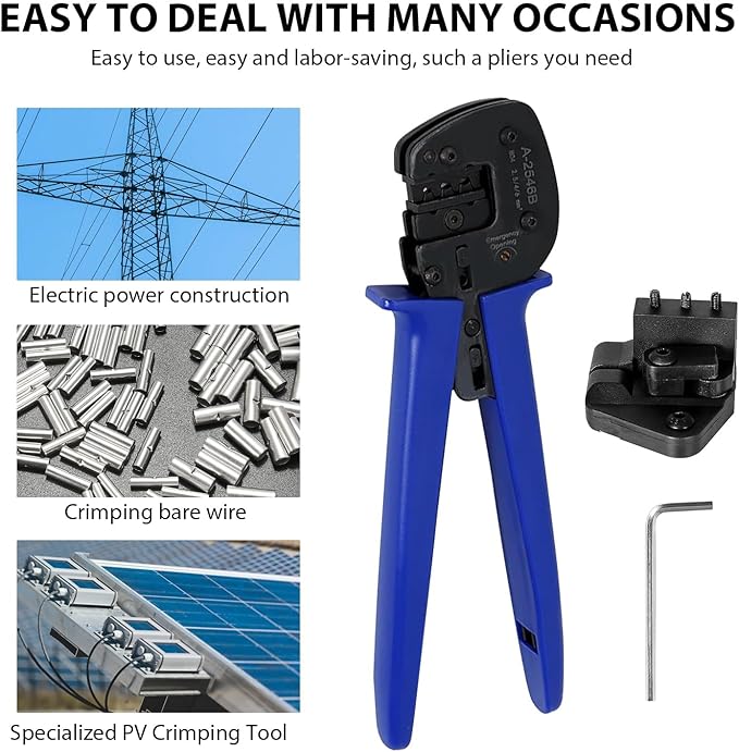 MC4 Crimping Tools Solar Crimping Tools Crimper with Stripping and Cutting Function for Solar Panel PV Cables(26-10AWG)