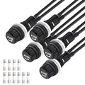 Tnisesm 5 Pcs Panel Mounted 5x20mm Screw Cap Fuse Holder with Pre-Soldered Wires AC 250V 10A/AC 125V 15A with 10 Pcs Glass Tube Fuse(10A+15A)