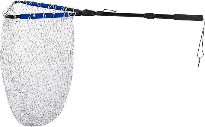 RESTCLOUD Fishing Landing Net with Telescoping Pole Handle, Fishing net Freshwater for Kids Men Women, Extend to 40-63 Inches