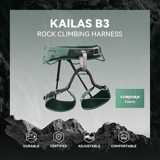 KAILAS B3 Rock Climbing Harness Men Adjustable Roofing Harness Indoor Climbing Rappelling Harness Women Protect Durable