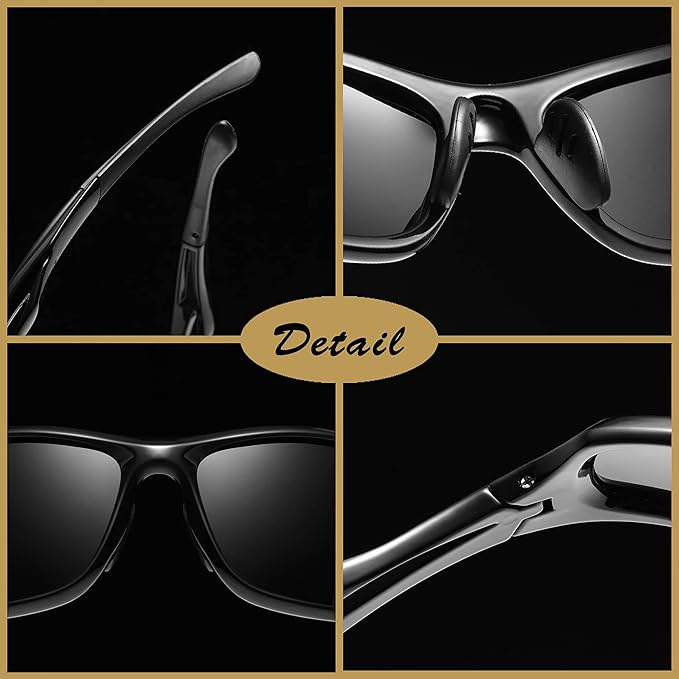 Joopin Sports Sunglasses Polarized UV400 Protection Wrap Around Sun Glasses Shades for Men Women