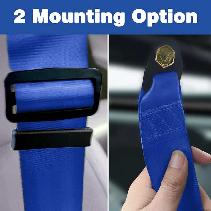Yakitoko Universal 4 point Safety Harness Set 2" Fits Go Kart,UTV,ATV,Racing Blue