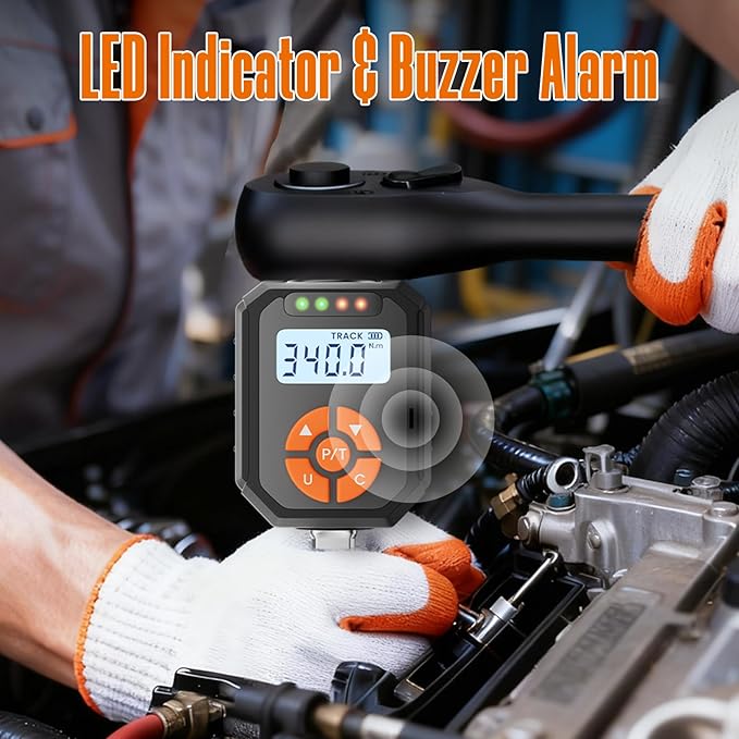1/2" Digital Torque Wrench Adapter Set, 12.54-250.8 Ft.lb/17-340 N.m Electronic Torque Adapter with Buzzer & LED Indicator for Automotive Motocycle Car Repair