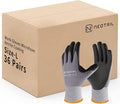 Safety Work Gloves MicroFoam Nitrile Coated-3/6/12/36 Pairs,Breathable Nylon Working Gloves for Men Women