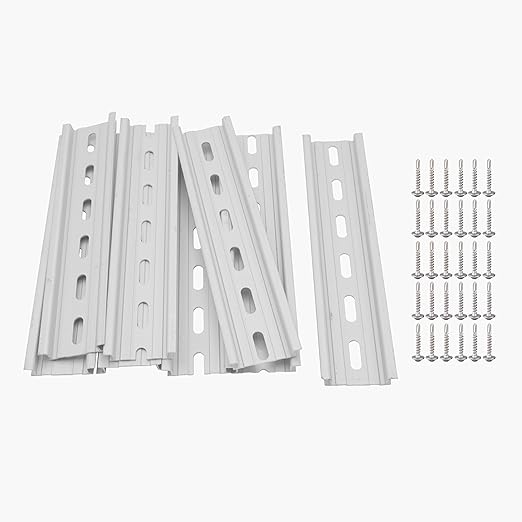 10 Pieces 6" Aluminum DIN Rails,RoHS Standard Slotted DIN Rail,with Extra Screws for Hardware Components Mounting (6inch)