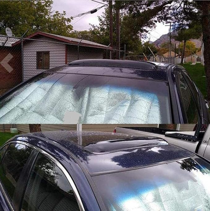 Original 43inch Universal Fit Rain Snow Guard Sun Roof Wind Shade Deflector,1pc Tape-On Dark Smoke Tint Auto Moonroof Window Visor |RN110|