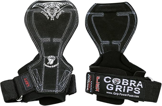 Cobra Grips Flex Model Weight Lifting Gloves Heavy Duty Straps Alternative Power Lifting Hooks for Deadlifts with Padded Wrist Wrap Support Bodybuilding