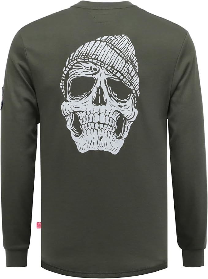 BOCOMAL FR Shirts Crewneck 7oz Midweight Flame Resistant Clothing NFPA2112 CAT2 Men's Fire Retardant Work Shirt