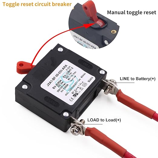 40 Amp AC/DC Red Single Pole Toggle Boat Magnetic Circuit Breaker
