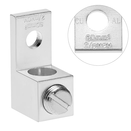 QWORK Aluminum Alloy Mechanical Lugs, 25Pcs High-Strength Terminal Mechanical Lug, Screw Size 5/16-24, Compatible with 14 AWG - 2/0 AWG Conductors
