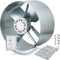 Hiorucet Upgraded 15 Inch Exhaust Fan for Gable Vent, 1300CFM 1850 SQF High Performance Low Noise Gable Mount Attic Fan with Adjustable Thermostat, 14'' Blade and Permanently Lubricated Motor 1075RPM.