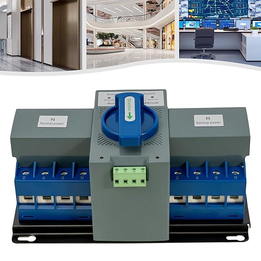 63A 4P Dual Power Automatic Transfer Switch Self Cast 2S Quickly Toggle M6 Hole CB Level AC-33iB (4P 63A)