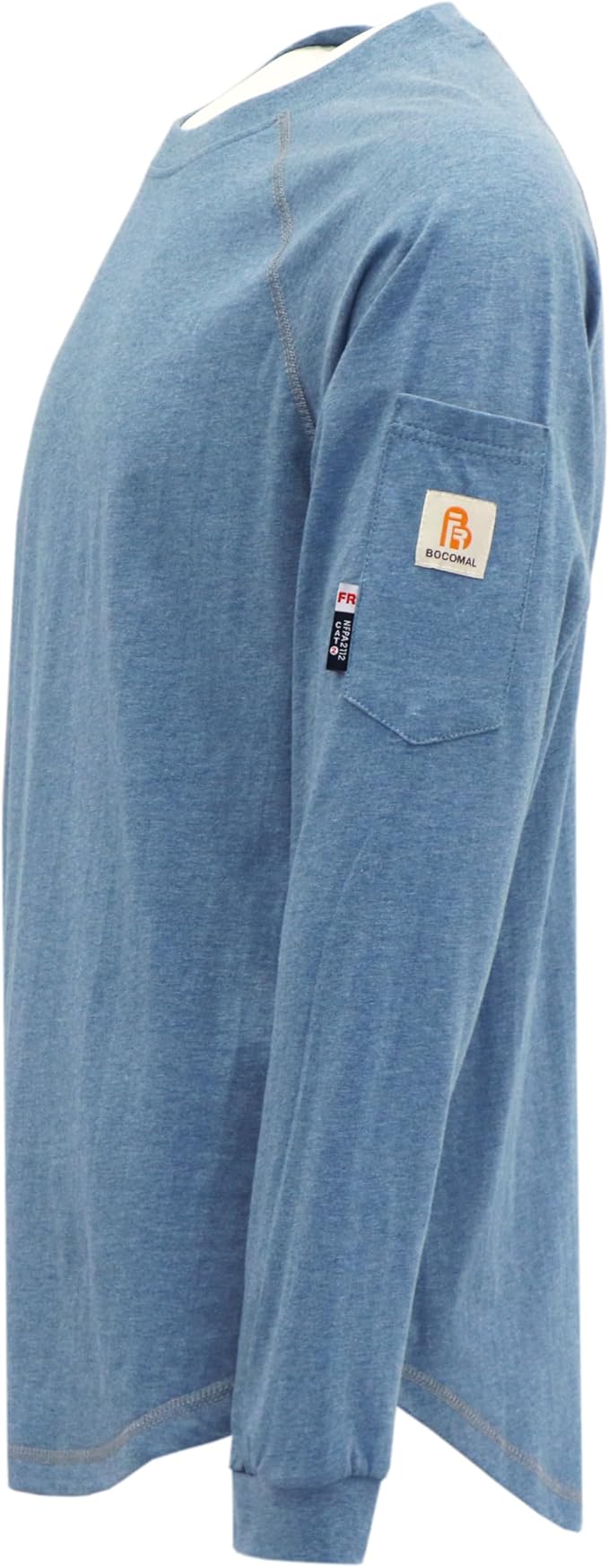 BOCOMAL FR Shirts Heather Series 6oz Flame Resistant T Shirt NFPA2112 CAT2 Fire Retardant Crew Work Shirt