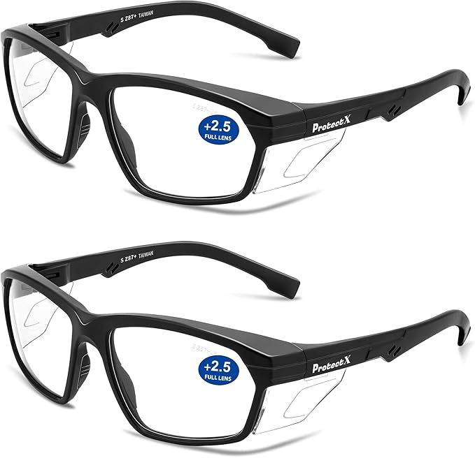 ProtectX Classic Safety Glasses, Anti-Fog Scratch Resistant Lenses, Protective Eyewear for Work, Indoor/Outdoor, ANSI Z87.1
