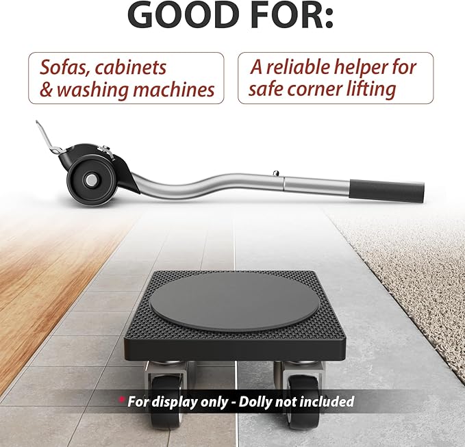 ONEON Furniture Lifter Tool with Height-Adjustable Base – Premium Furniture Jack for Heavy Furniture & Appliances, Effortless Lifting for Pads, Sliders & Mover Setups