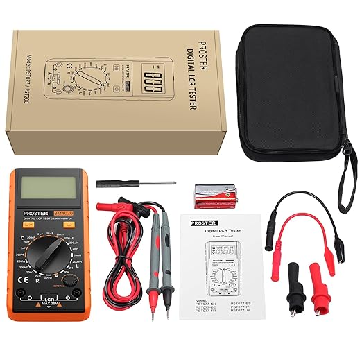 Proster LCR Meter - Capacitance Resistance Inductance Digital LCR Multimeter with LCD Over-Range Display