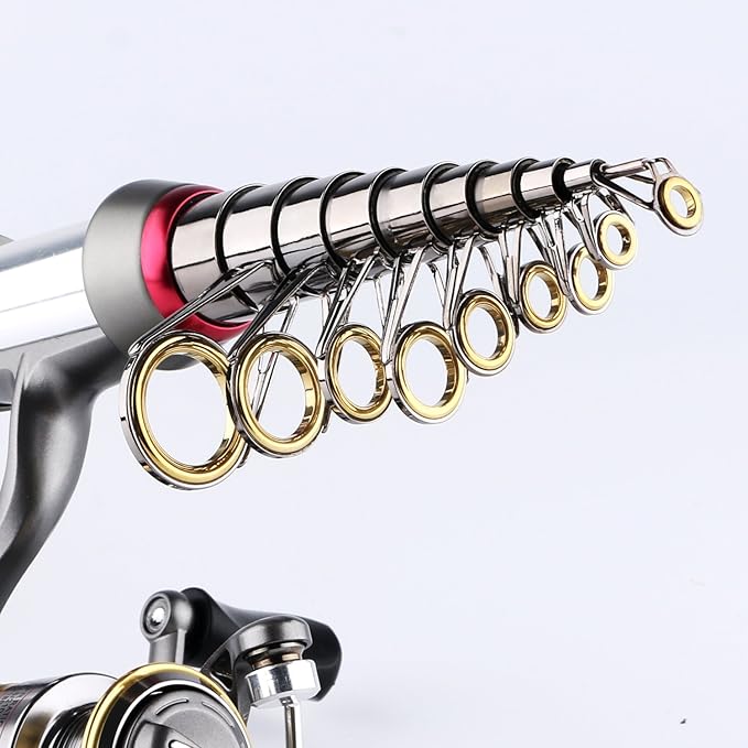 Fishing Rod Reel Combo Full Kit Telescopic Spinning Pole Set with Reel Line Lures Hooks Carrier Bag Saltwater Freshwater Fishing Gear Tool for Kids Adults Professional