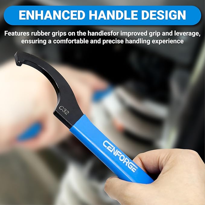 Cenfoge Double-ended Coilover Adjustment Spanner Wrench Set, 3-PC. Tool Kit for Suspension System and Shock Adjustments, Fit Coilovers Shocks with Nut OD APU13, APU16, ER25, ER32, ER40, C32