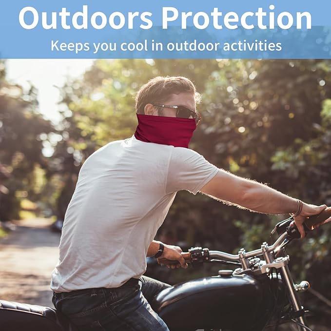 5 Pack Neck Gaiter Face Cover for UV Sun Protection, Dustproof Breathable Cooling Gator for Men Women Outdoor Sports