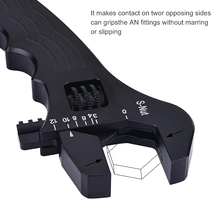 EVIL ENERGY AN Fitting Hose Wrench Adjustable 3AN-12AN Aluminum Black