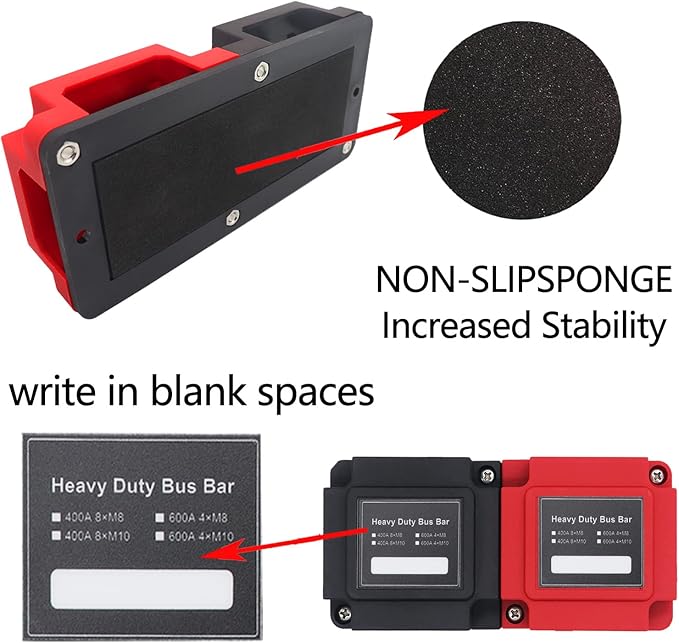 400 Am Power Distribution Block Bus Bar Pair with Cover Marine Bus Bar, Automotive, and Solar Wiring 8x3/8 M10 Studs Heavy Duty Power