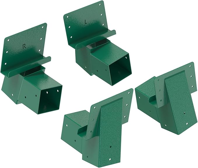 SELEWARE Deer Stand Brackets 4-Pack, Outdoor 4x4 Compound Angle Brackets, Elevator Bracket, Multi-Use Platform Bracket for Deer Stand, Hunting Blinds, Shooting Shack, Observation Decks, Tree Houses