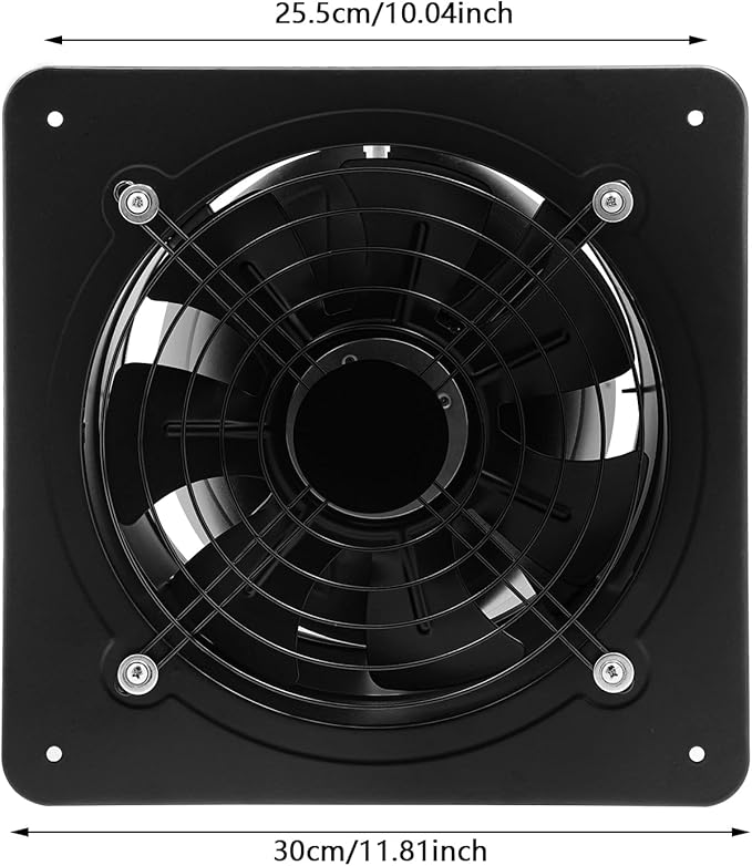 10'' Explosion Proof Exhaust Fan, 100W 741CFM Industrial Axial Flow Fan Utility Blower Ventilator Extractor Factory Extraction Ventilation for Garage Shops Kitchen, 2600RPM