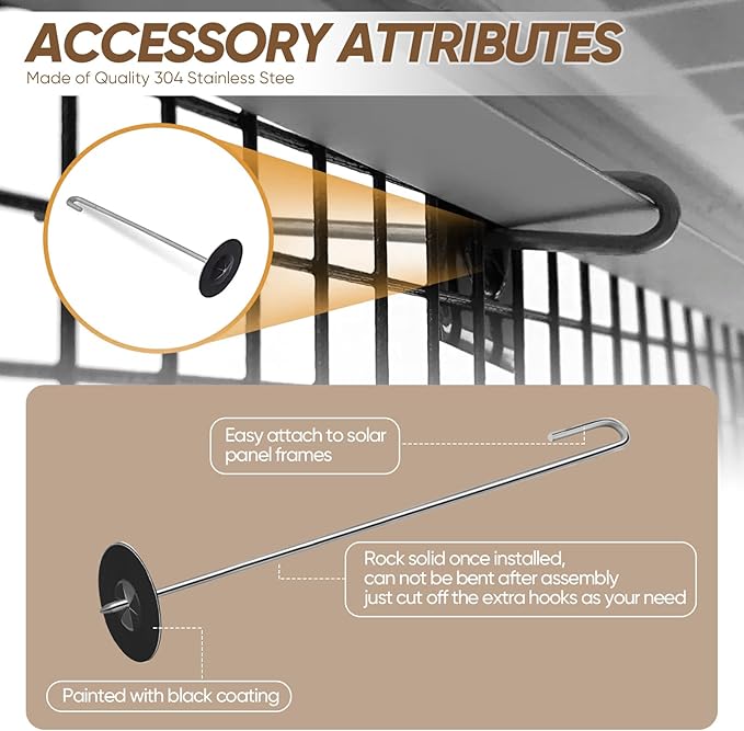 6" x 100ft Solar Panel Bird Guard, Protection Net 1/2" Mesh PVC Coated Galvanized Steel, Animal Barrier with 70 Fastener Clips for Roof Solar Panels (6in X 120ft)