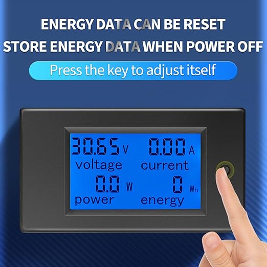 DC Battery Monitor Meter,0-100V,0-100A, Widely Applied to 12V/24V/48V RV/Car Battery, LCD Display, Digital Current Voltage Solar Power Meter (Meter+100A Shunt)