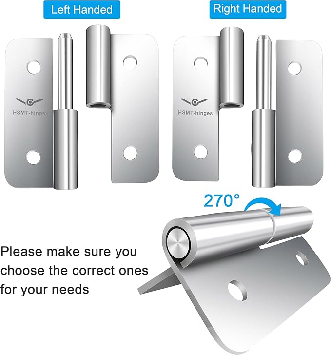 1.8 Inch Lift Off Hinge, Stainless Steel 304, Detachable Slip Joint Flag Hinges for Various Wooden or Metal Boxes, Tool Chests, and More (Right Handed, 6 PCS)