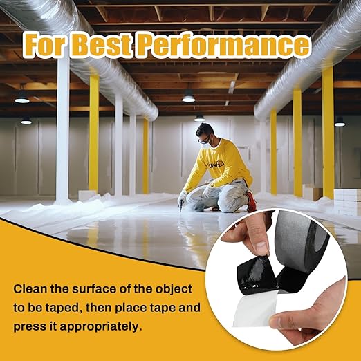 3 Pack Butyl Sealant Tape 1 1/2" X 60' - Double Sided - Black Vapor Barrier Butyl Tape for Wall of Crawl Space, Rv Windows, Deck Boat, Crawlspace (Waterproof, Weatherproof)