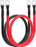 6 AWG Battery Cable 6AWG Gauge Battery Inverter Cables for Automotive Solar Marine Boat RV Car Motorcycle (6 AWG, 20in, 3/8")