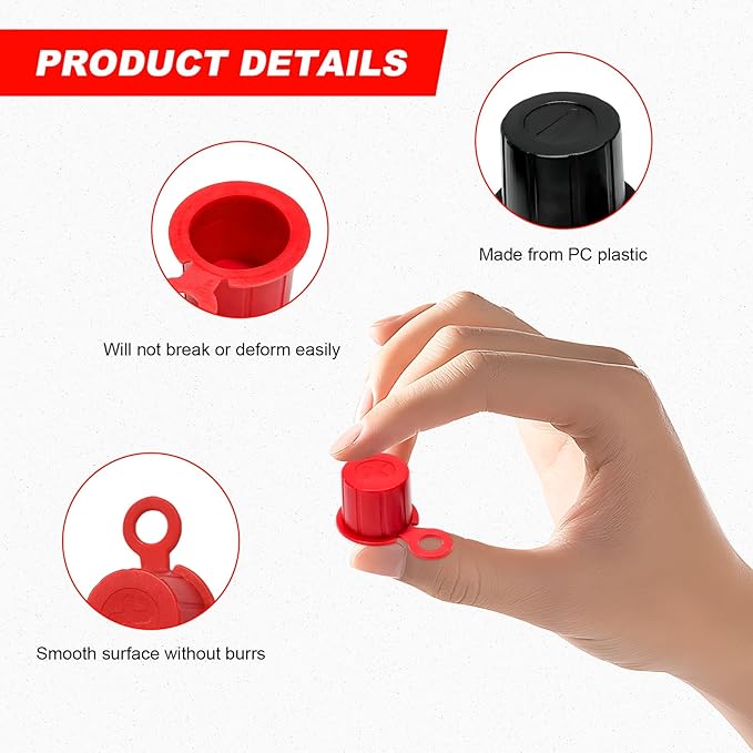 2PCS Car Battery Terminal Cover, Vehicle Battery Post Terminal Cap Insulator Protector with Washers, Universal Positive and Negative Batteries Top Post Caps for SUV Sedan Truck