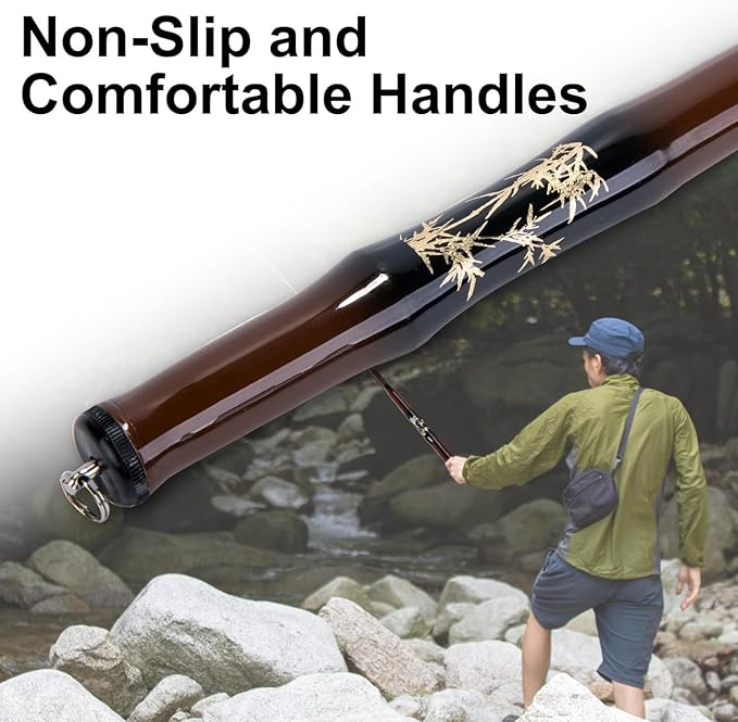 Goture Telescopic Pocket Mini Fishing Pole, Portable Small Handle Fishing Pole, Ultralight High Strength Stream River Dike Lake Fishing Rods, 5.5 6 7 8 9 10 11 12 14FT, 19 Tone Dark Brown