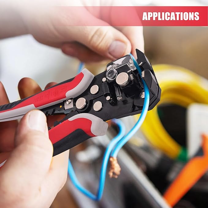 Professional Self-Adjusting Wire Strippers,3 in 1 Stripper/Cutter/Crimping,Heavy Duty,Automatic Wire Stripping Tool | Electrical Wire Strippers for 10-24 AWG
