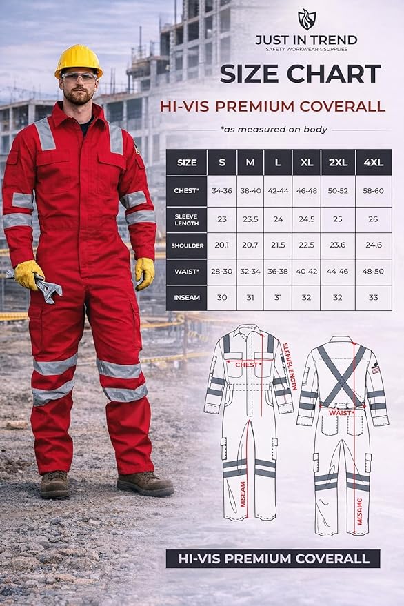 Premium High Visibility Hi Vis Coveralls with Leg Zipper