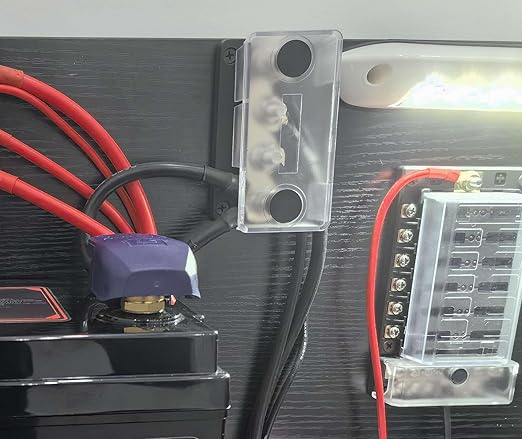 Bus Bar Copper 12V 300A with 4X 5/16" Studs Battery Terminal Power Distribution Blocks, Marine Busbar, 12 Volt-48V DC High Current Buss Bar for Automotive, Car, Boat, RV, Solar, Yacht, Black